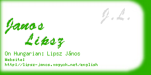 janos lipsz business card